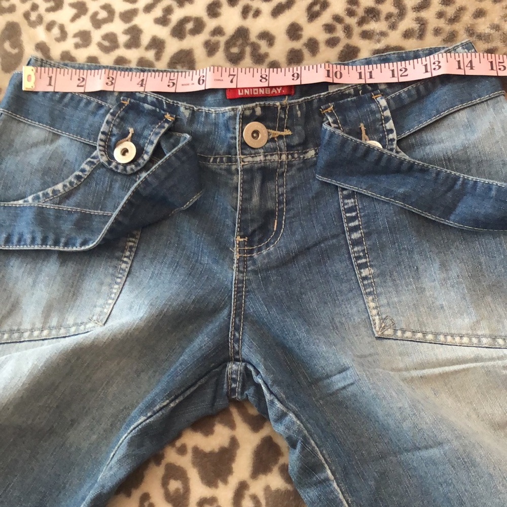 Y2K UNIONBAY Denim Cropped Jeans in Blue Size 1 Juniors - Picture 10 of 16
